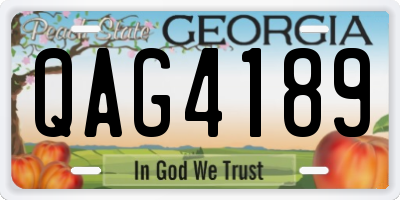 GA license plate QAG4189