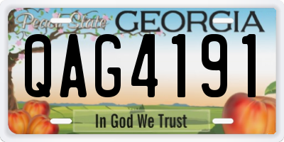 GA license plate QAG4191