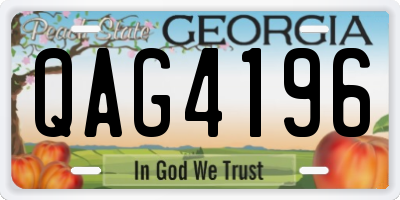 GA license plate QAG4196
