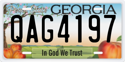 GA license plate QAG4197
