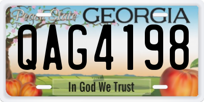 GA license plate QAG4198