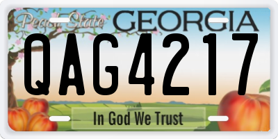 GA license plate QAG4217