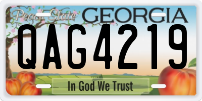 GA license plate QAG4219