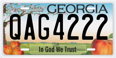 GA license plate QAG4222