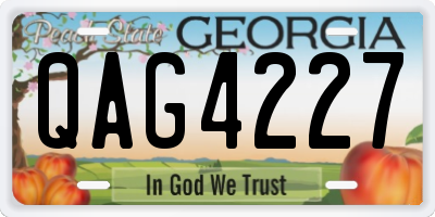 GA license plate QAG4227