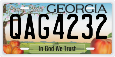 GA license plate QAG4232