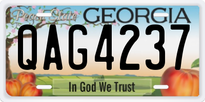 GA license plate QAG4237