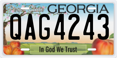 GA license plate QAG4243