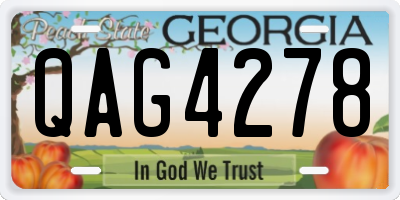 GA license plate QAG4278