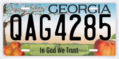GA license plate QAG4285