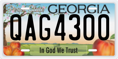 GA license plate QAG4300