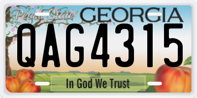 GA license plate QAG4315