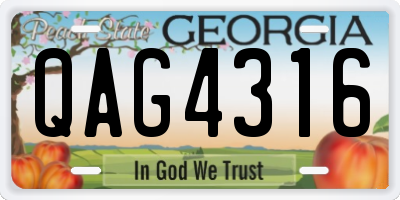 GA license plate QAG4316