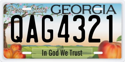 GA license plate QAG4321