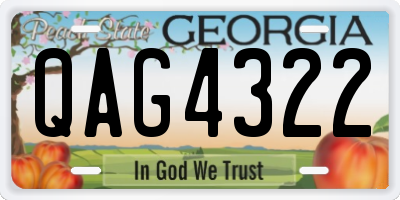 GA license plate QAG4322