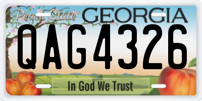 GA license plate QAG4326