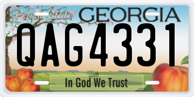 GA license plate QAG4331