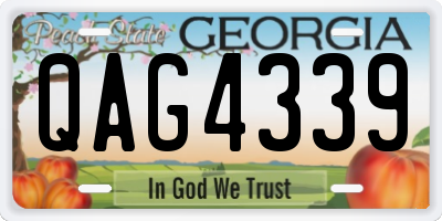 GA license plate QAG4339