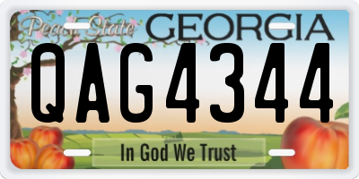 GA license plate QAG4344