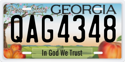 GA license plate QAG4348
