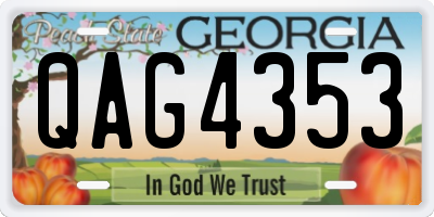 GA license plate QAG4353