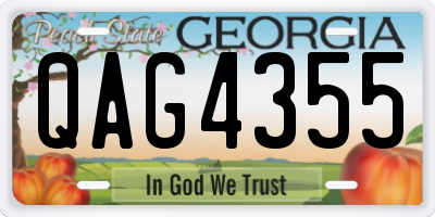 GA license plate QAG4355