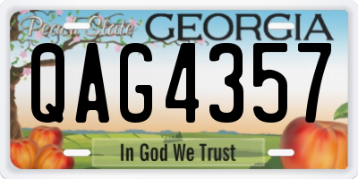 GA license plate QAG4357