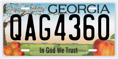 GA license plate QAG4360