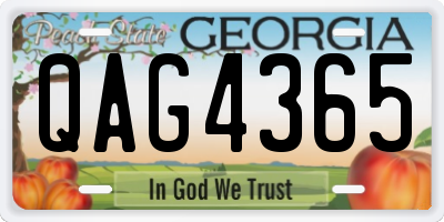 GA license plate QAG4365