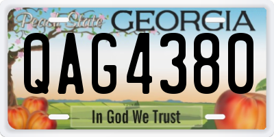 GA license plate QAG4380