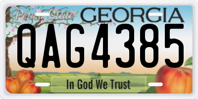 GA license plate QAG4385