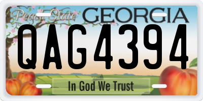 GA license plate QAG4394
