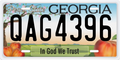 GA license plate QAG4396