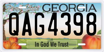 GA license plate QAG4398