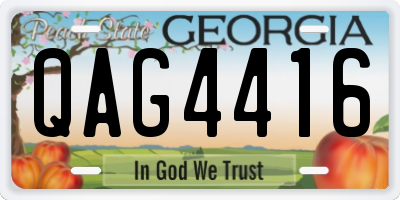 GA license plate QAG4416