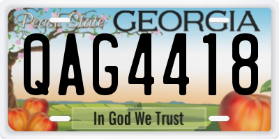 GA license plate QAG4418