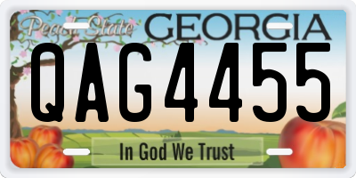 GA license plate QAG4455