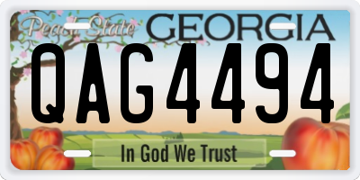 GA license plate QAG4494