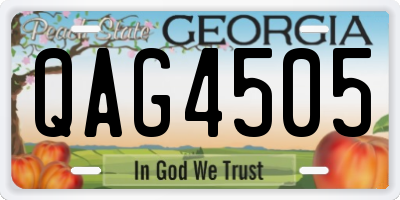 GA license plate QAG4505
