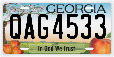 GA license plate QAG4533