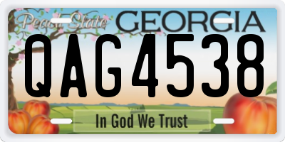 GA license plate QAG4538