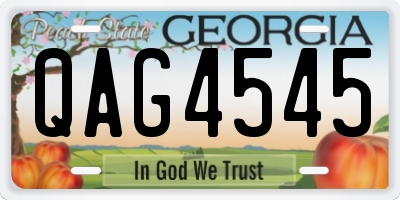 GA license plate QAG4545