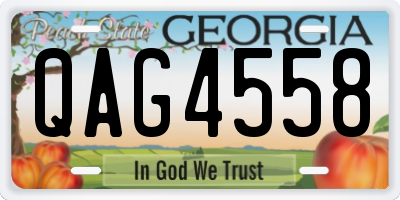 GA license plate QAG4558