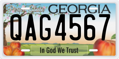 GA license plate QAG4567