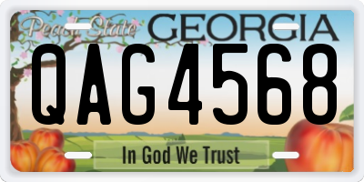 GA license plate QAG4568