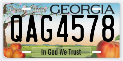 GA license plate QAG4578