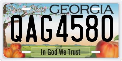 GA license plate QAG4580