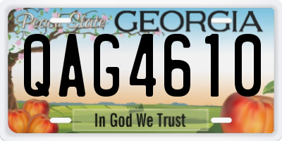 GA license plate QAG4610