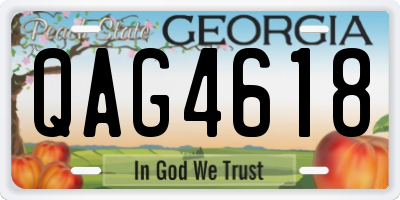 GA license plate QAG4618