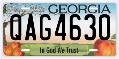 GA license plate QAG4630